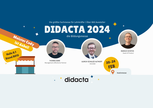 Didacta 2024: Die Zukunft der Bildung gestalten | Meister Cody Halle 8.1 Stand B015