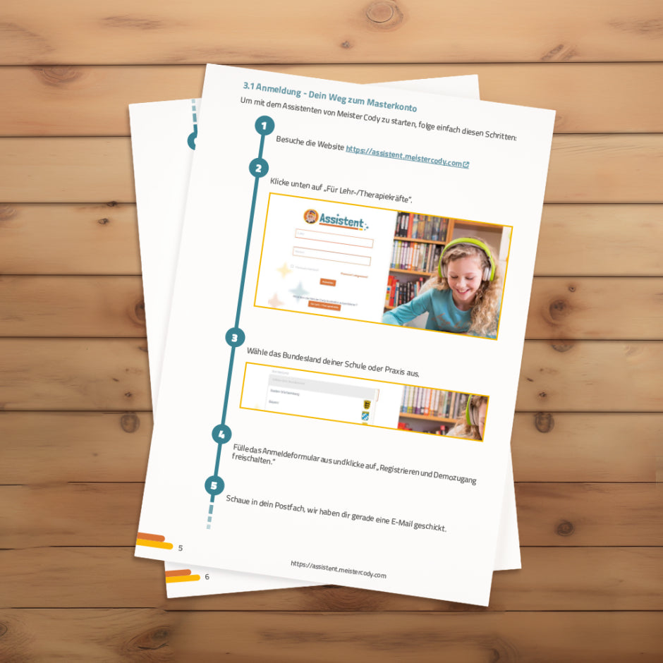 Anleitung Assistent für Lehrkräfte/Therapiekräfte (PDF)